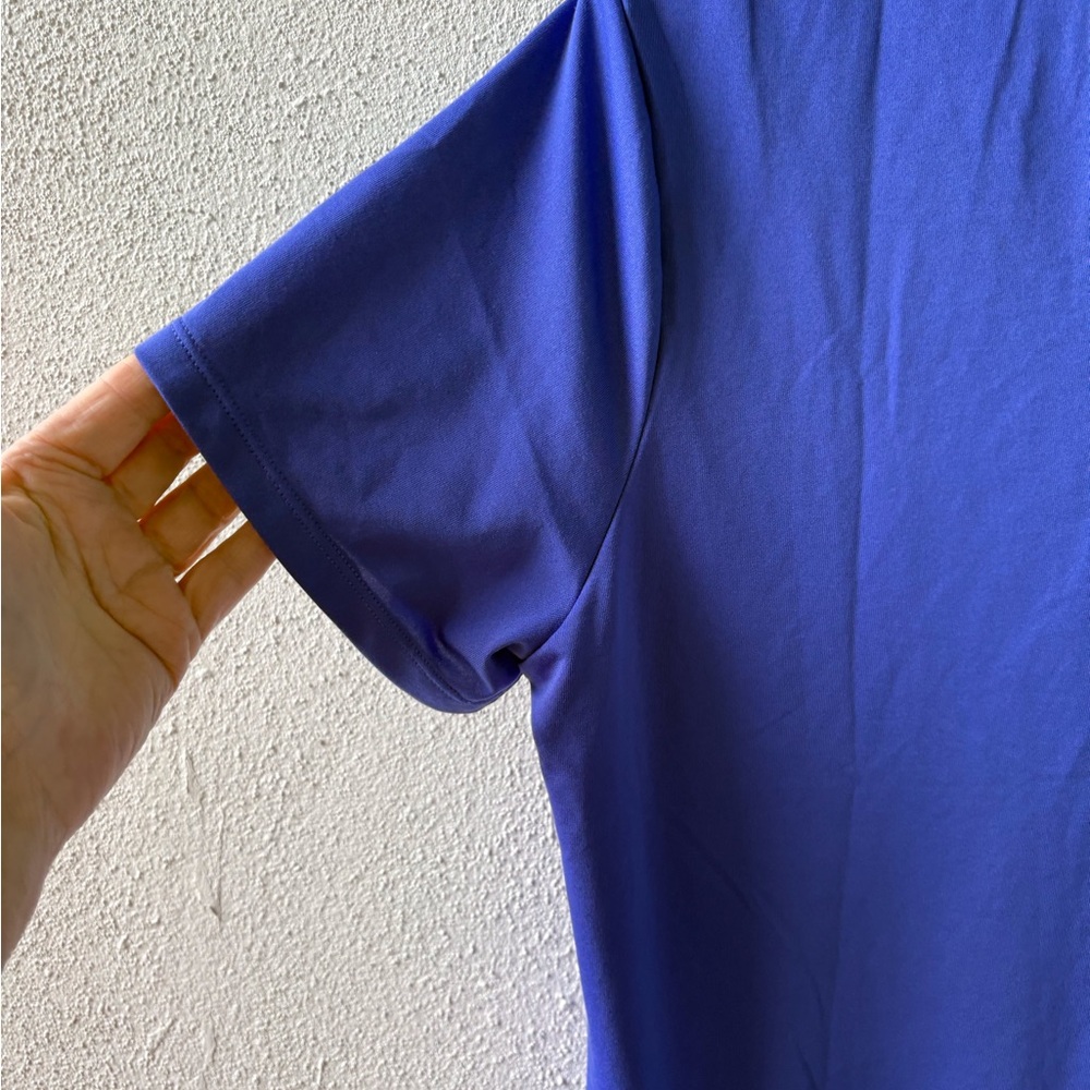 Nike Dri Fit Short Sleeve Round Neck Blue Shirt Women Large Activewear Workout - Picture 8 of 11